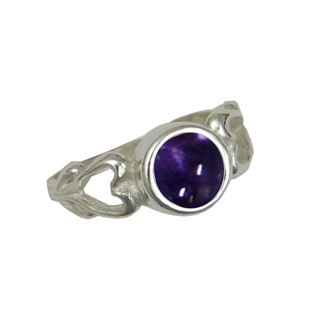 Sterling Silver When Two Hearts Are One Ring With Iolite Size 9